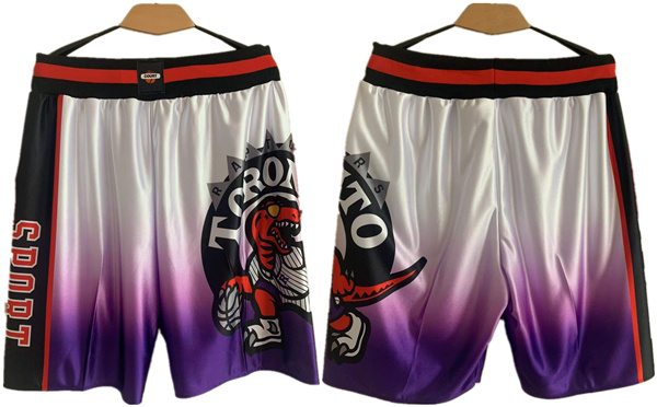 Personalized Men’s Toronto Raptors White Purple Shorts (Run Small)