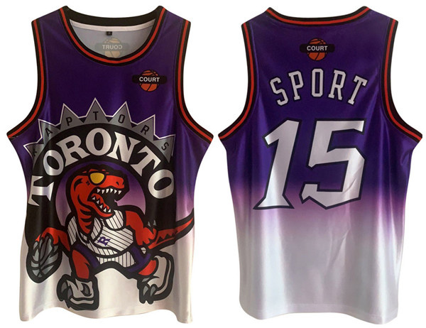Personalized Men’s Toronto Raptors #15 Vince Carter Purple White Print Basketball Jersey