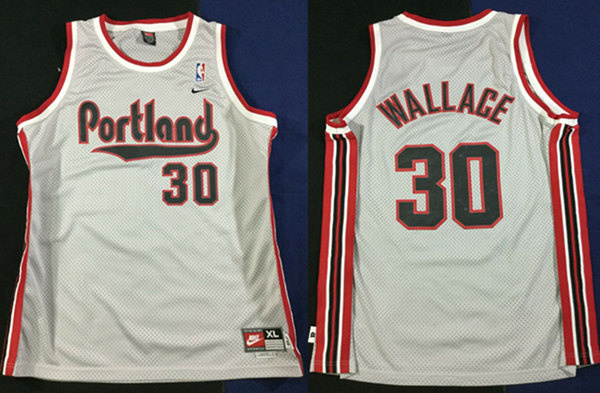 Personalized Men’s Portland Trail Blazers #30 Rasheed Wallace Gray Stitched Basketball Jersey