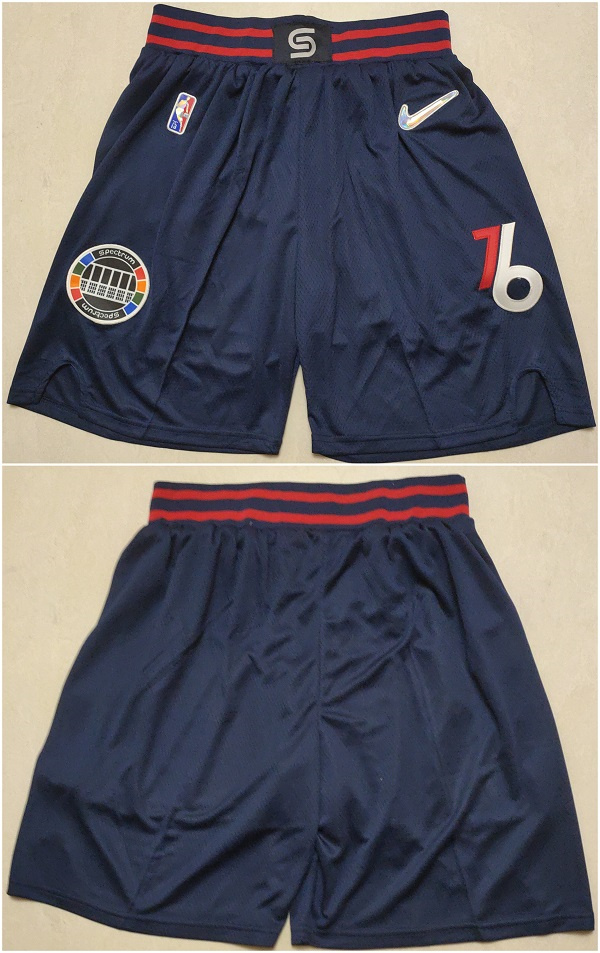 Personalized Men’s Philadelphia 76ers Navy 75th Anniversary Shorts (Run Small)