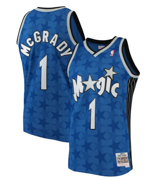 Personalized Men’s Orlando Magic #1 Tracy McGrady 2000-01 Blue Stitched Jersey