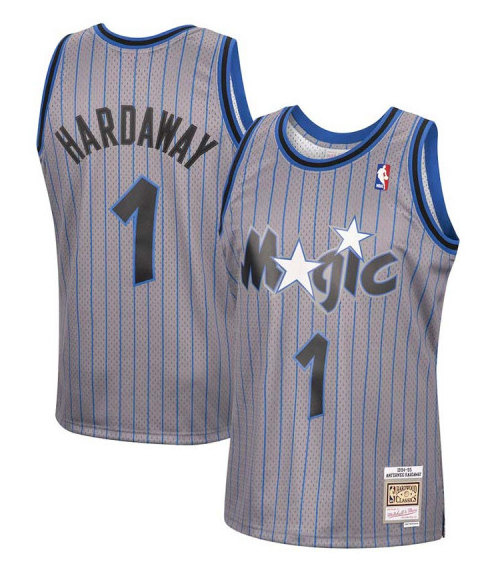 Personalized Men’s Orlando Magic #1 Penny Hardaway 1994-95 Grey Stitched Jersey