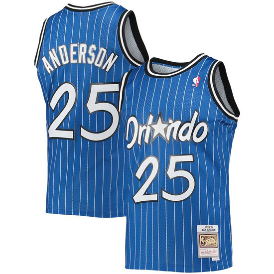 Personalized Men’s Orlando Magic #25 Nick Anderson 1994-95 Blue Stitched Jersey