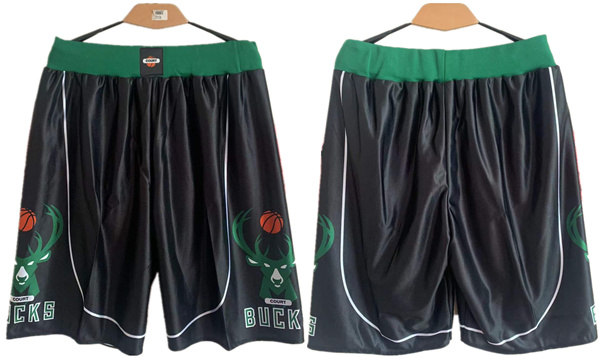 Personalized Men’s Milwaukee Bucks Black Shorts (Run Small)