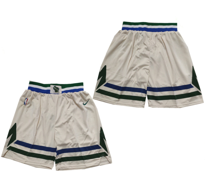 Personalized Men’s Milwaukee Bucks Cream Shorts (Run Small)
