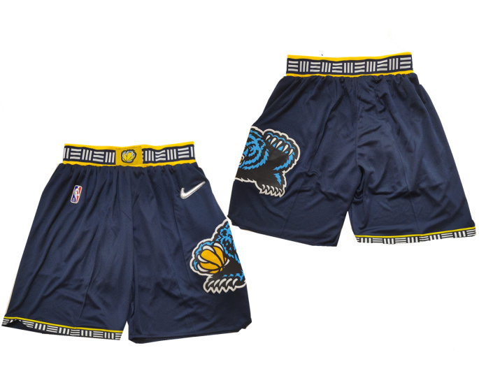 Personalized Men’s Memphis Grizzlies 75th Anniversary Navy Shorts (Run Small)