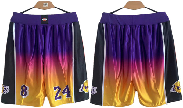Personalized Men’s Los Angeles Lakers Purple Yellow Shorts (Run Small)