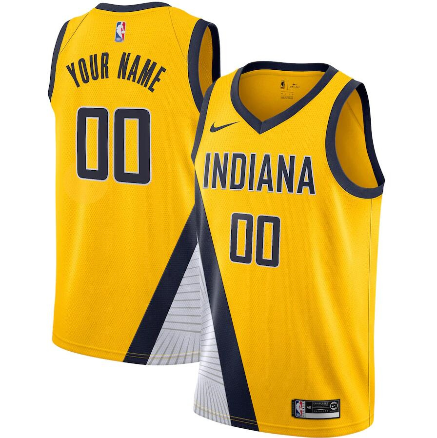Personalized Men’s Indiana Pacers Active Player Yellow Swingman Stitched Jersey