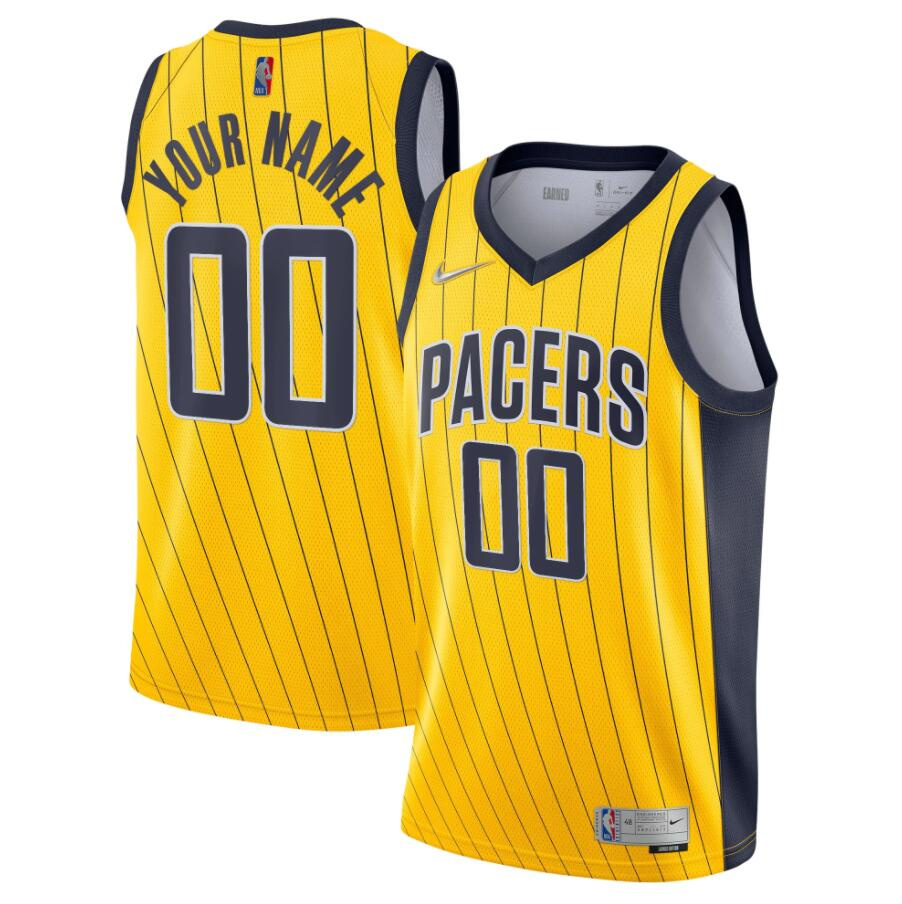 Personalized Men’s Indiana Pacers Active Player Gold Earned Edition Swingman Stitched Jersey