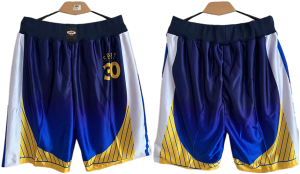 Personalized Men’s Golden State Warriors Blue Shorts (Run Small)