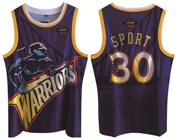 Personalized Men’s Golden State Warriors #30 Stephen Curry Purple Print Basketball Jersey