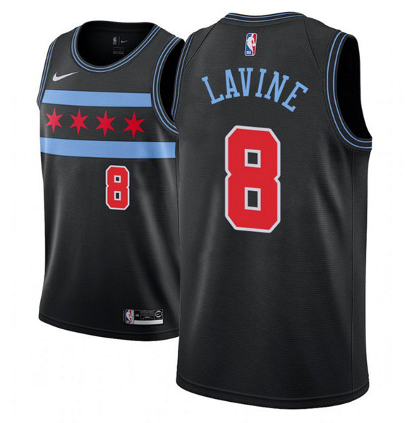 Personalized Men’s Chicago Bulls #8 Zach Lavine Black Stitched Basketball Jersey