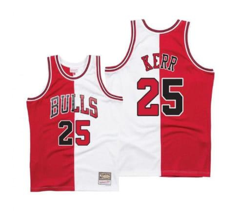 Personalized Men’s Chicago Bulls #25 Steve Kerr White Red Throwback Stitched Jersey