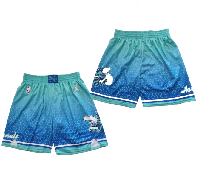 Personalized Men’s Charlotte Hornets 75th Anniversary Blue Mitchell & Ness Shorts (Run Small)