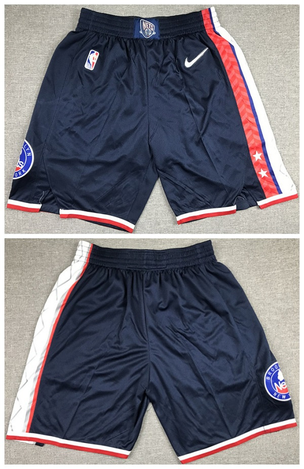 Personalized Men’s Brooklyn Nets Navy 75th Anniversary City Edition Shorts (Run Small)