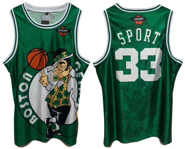 Personalized Men’s Boston Celtics #33 Larry Bird Green Print Basketball Jersey