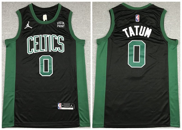 Personalized Men’s Boston Celtics #0 Jayson Tatum 75th Anniversary Black Stitched Basketball Jersey