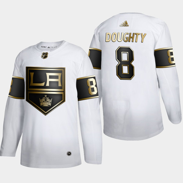Personalized Men’s Los Angeles Kings #8 Drew Doughty White Stitched Jersey