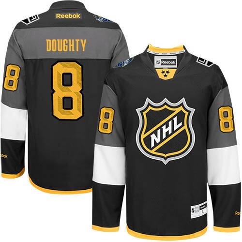 Personalized Men’s Los Angeles Kings #8 Drew Doughty Premier Black 2016 All Star Stitched Jersey
