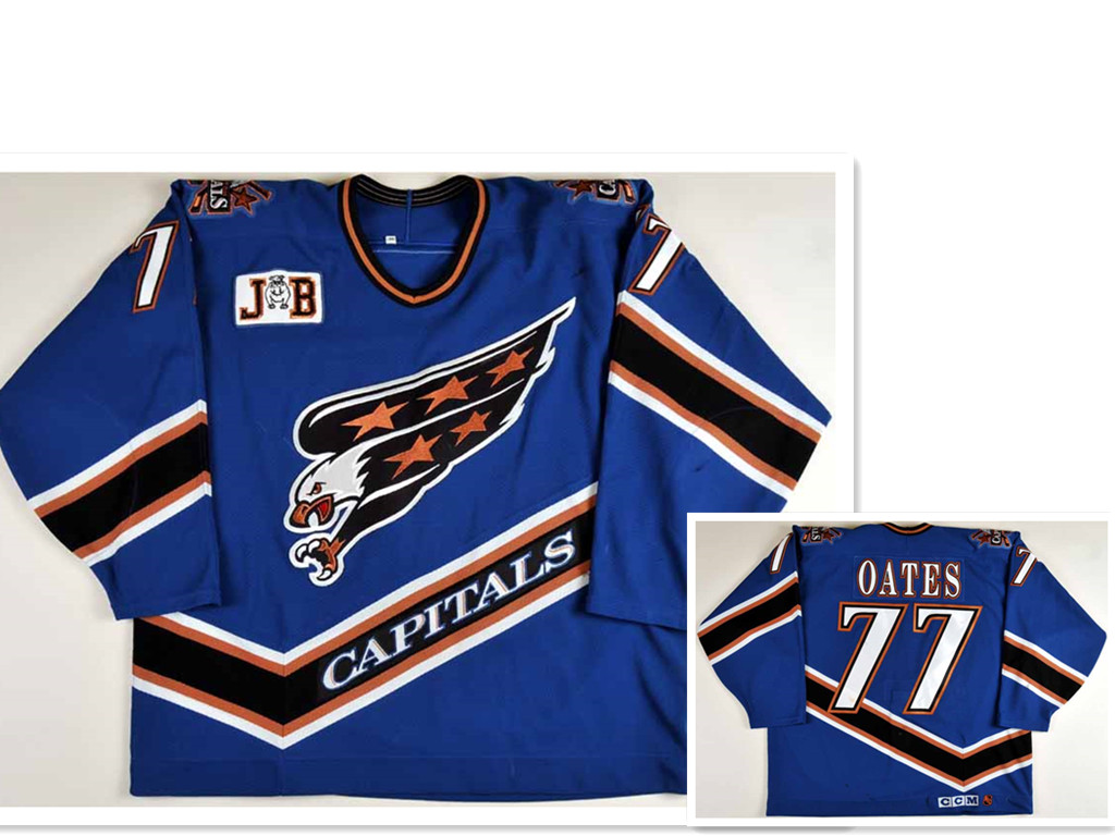 Personalized Men’s Washington Capitals #77 Adam Oates 1996-97 Game Worn with Patch JB Jersey