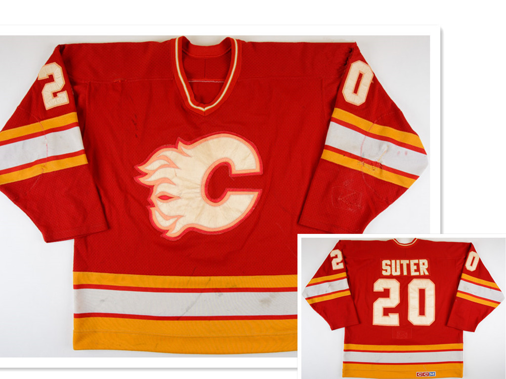 Personalized Men’s Calgary Flames #20 Gary Suter Red Third Throwback CCM Jersey