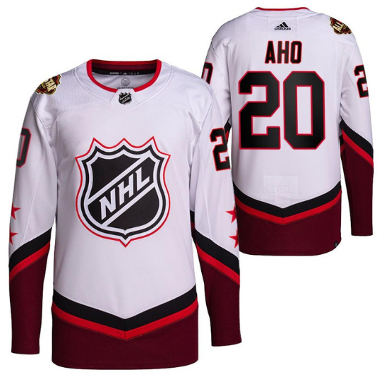 Personalized Men’s Carolina Hurricanes #20 Sebastian Aho 2022 All-Star White Stitched Jersey