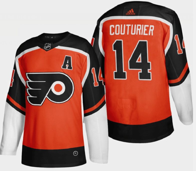 Personalized Men’s Philadelphia Flyers #14 Sean Couturier Orange Stitched NHL Jersey