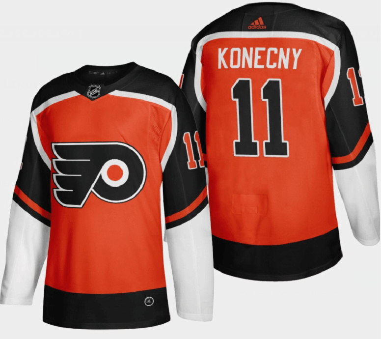 Personalized Men’s Philadelphia Flyers #11 Travis Konecny 2021 Orange Reverse Retro Stitched Jersey