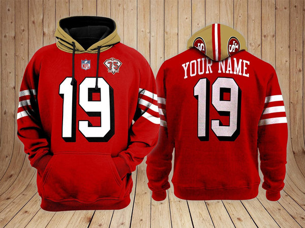 Personalized Men’s San Francisco 49ers ACTIVE PLAYER Red Performance Pullover Hoodie