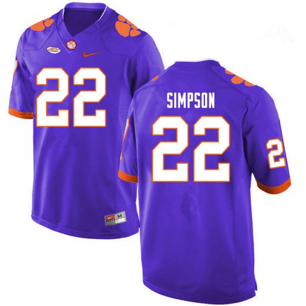 Personalized Men’s Clemson Tigers #22 Trenton Simpson Purple College Stitched Football Jersey
