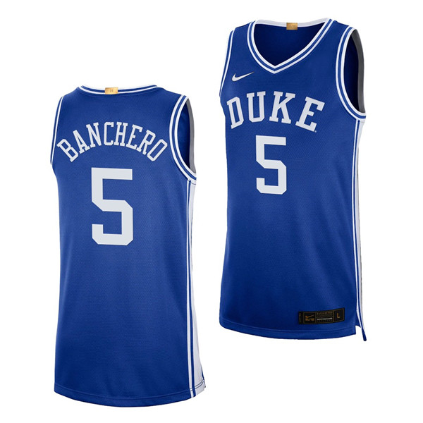 Personalized Men’s Duke Blue Devils #5 Paolo Banchero Royal 2021-22 College Basketball Stitched NCAA Jersey