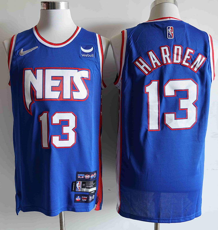 Personalized Nets 13 James Harden Blue Diamond 75th Anniversary City Edition Swingman Jersey