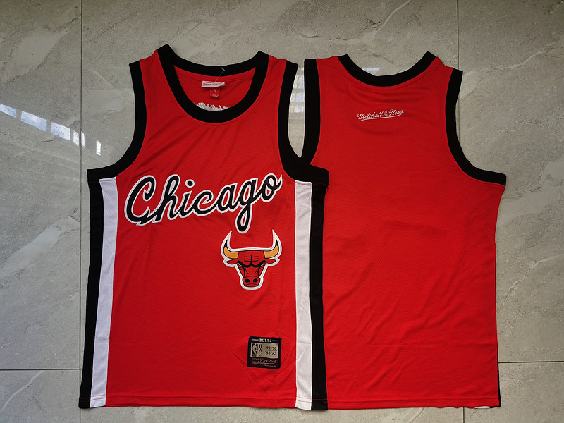 Personalized Bulls Blank Red Mitchell & Ness Jersey