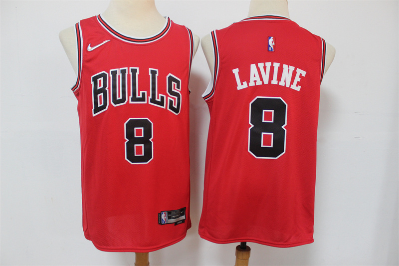 Personalized Bulls 8 Zach Lavine Red Diamond 75th Anniversary Swingman Jersey