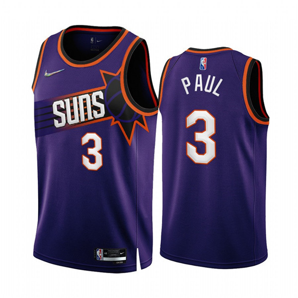 Personalized Men’s Phoenix Suns #3 Chris Paul 2022 23 Purple 75th Anniversary Icon Edition Stitched Jersey