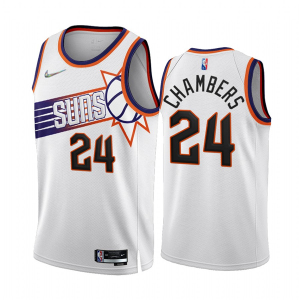 Personalized Men’s Phoenix Suns #24 Tom Chambers 2022 23 White 75th Anniversary Association Edition Stitched Jersey