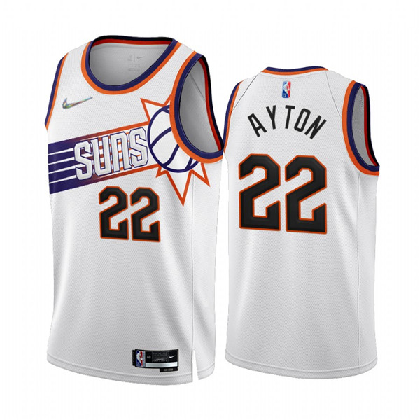 Personalized Men’s Phoenix Suns #22 Deandre Ayton 2022 23 White 75th Anniversary Association Edition Stitched Jersey
