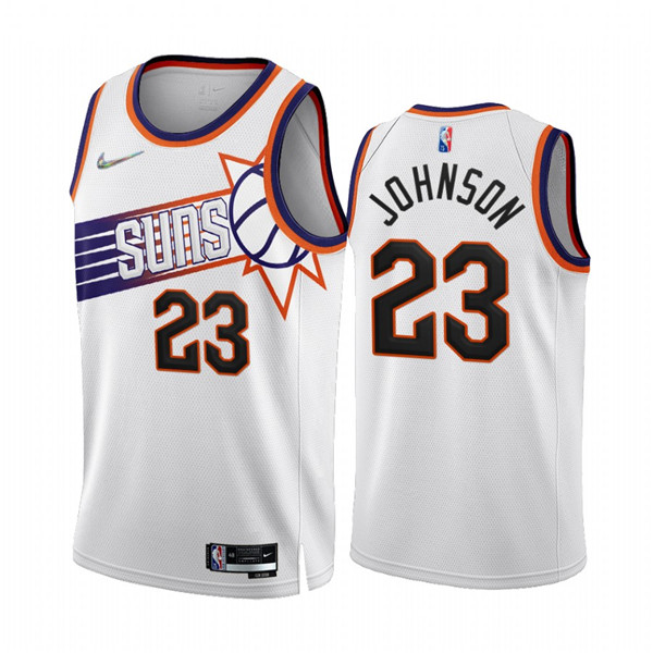 Personalized Men’s Phoenix Suns #23 Cameron Johnson 2022 23 White 75th Anniversary Association Edition Stitched Jersey
