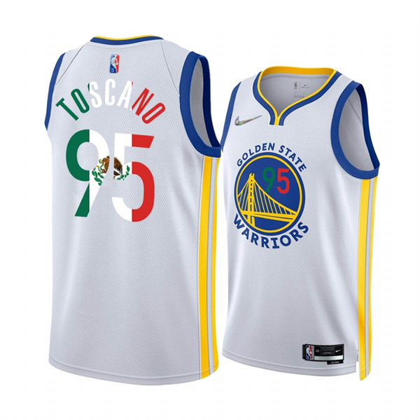 Personalized Men’s Golden State Warriors #95 Juan Toscano-Anderson 2022 White Special Mexico Edition Stitched Jersey