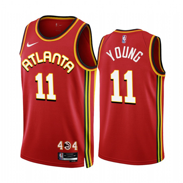 Personalized Men’s Atlanta Hawks #11 Trae Young 2022 23 Red Icon Edition Stitched Jersey