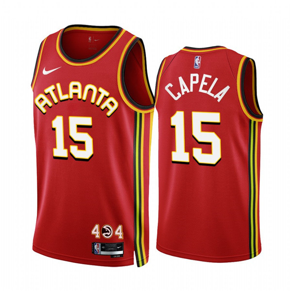 Personalized Men’s Atlanta Hawks #15 Clint Capela 2022 23 Red Icon Edition Stitched Jersey