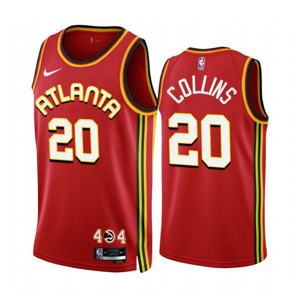 Personalized Men’s Atlanta Hawks #20 John Collins 2022 23 Red Icon Edition Stitched Jersey