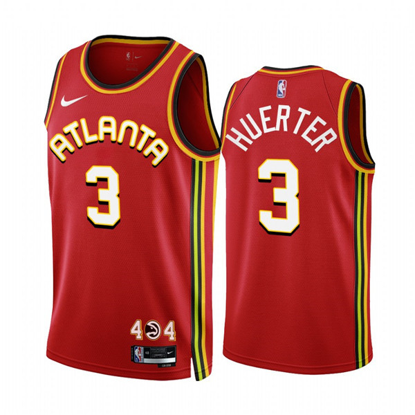 Personalized Men’s Atlanta Hawks #3 Kevin Huerter 2022 23 Red Icon Edition Stitched Jersey