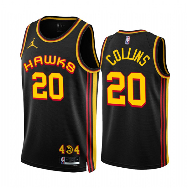 Personalized Men’s Atlanta Hawks #20 John Collins 2022 23 Black Statement Edition Stitched Jersey