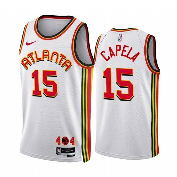 Personalized Men’s Atlanta Hawks #15 Clint Capela 2022 23 White Association Edition Stitched Jersey