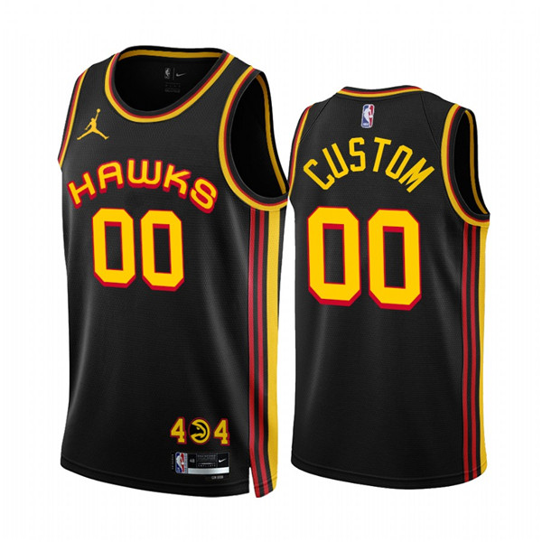 Personalized Men’s Atlanta Hawks Active Player 2022 23 Black Statement Edition Stitched Jersey