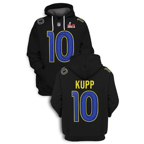Personalized Men’s Los Angeles Rams Active Player 2021 White Super Bowl Pullover Hoodie
