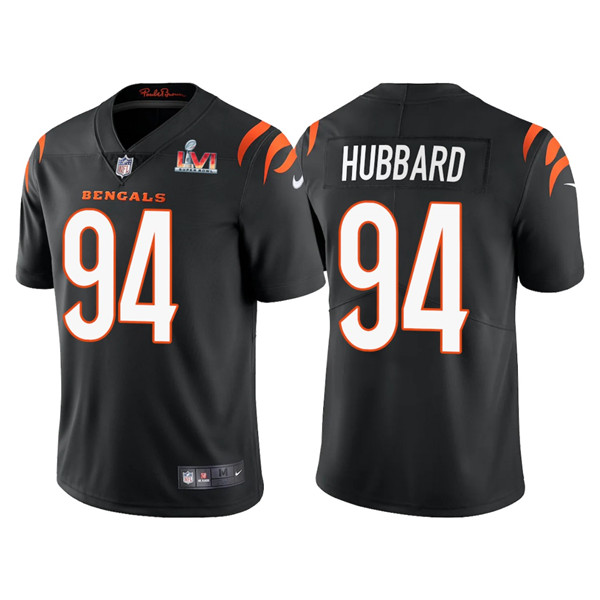 Personalized Men’s Cincinnati Bengals #94 Sam Hubbard 2022 Black Super Bowl LVI Limited Stitched Jersey