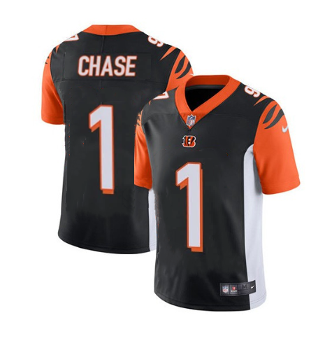 Personalized Men’s Cincinnati Bengals #1 Ja’Marr Chase Black Untouchable Limited Stitched Jersey