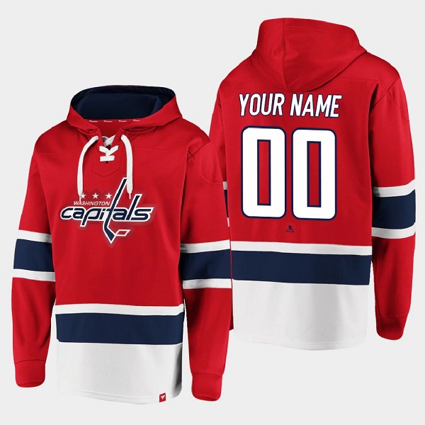 Personalized Men’s Washington Capitals Active Player Red All Stitched Sweatshirt Hoodie